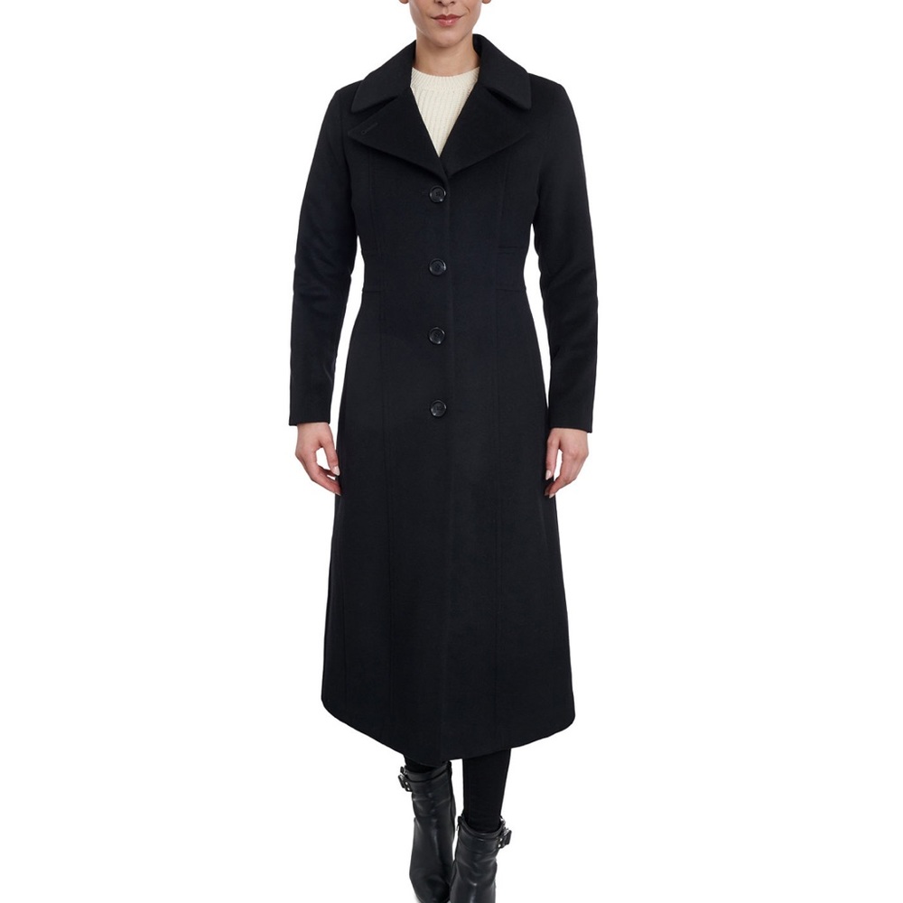 Anne Klein Black Long Coat in size petite 0
